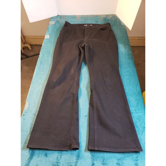 Old Navy Jeans Sz 14 Womens Black Stretch Pants Denim Casual High Rise Flared - Picture 1 of 12